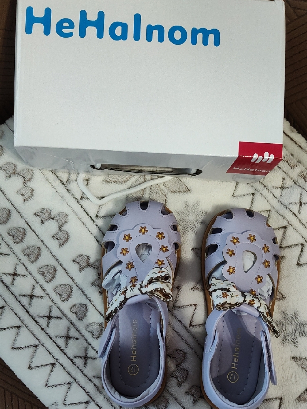 HeHalnom Kids Lavender Floral Sandals
